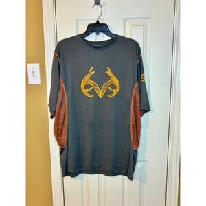 Realtree Performance Hunting Men’s Shirt Gray Orange US XL Polyester Logo